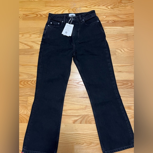 NWT Ganni Betzy Cropped Black Jeans - Picture 1 of 5